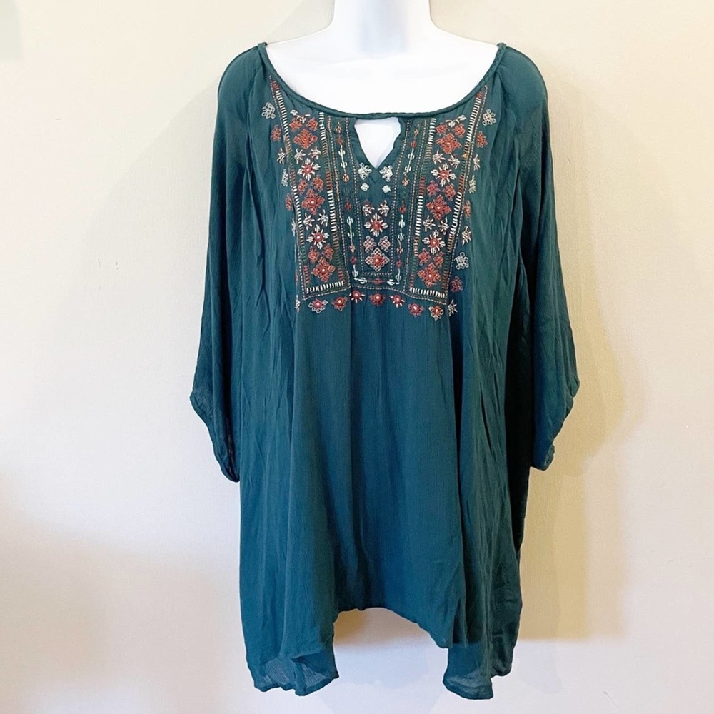 Spade & Heart Jamis Cold Shoulder Top Teal Size 3X